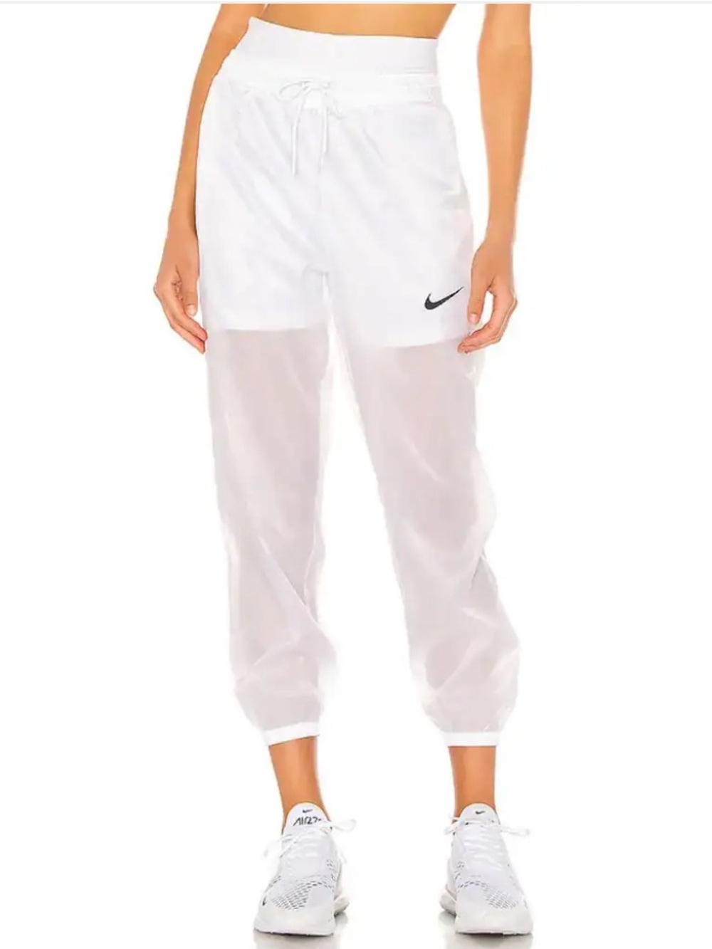 Nike Indio Woven Pant White Small NWT Semi-Sheer Drawstring Athletic Pant $90